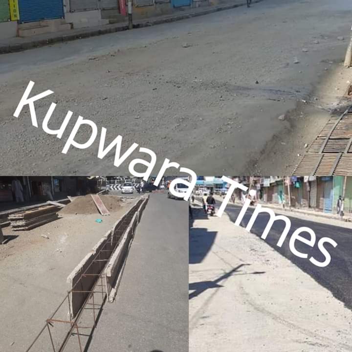 Divider constructed 9 months ago dismantled in main Chowk Kupwara