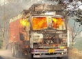 Truck catches fire along Highway at Jawhar Tunnel, traffic suspended