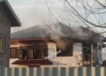 Fire Erupts In A Residential House In Sopore, Fire Tenders On Job