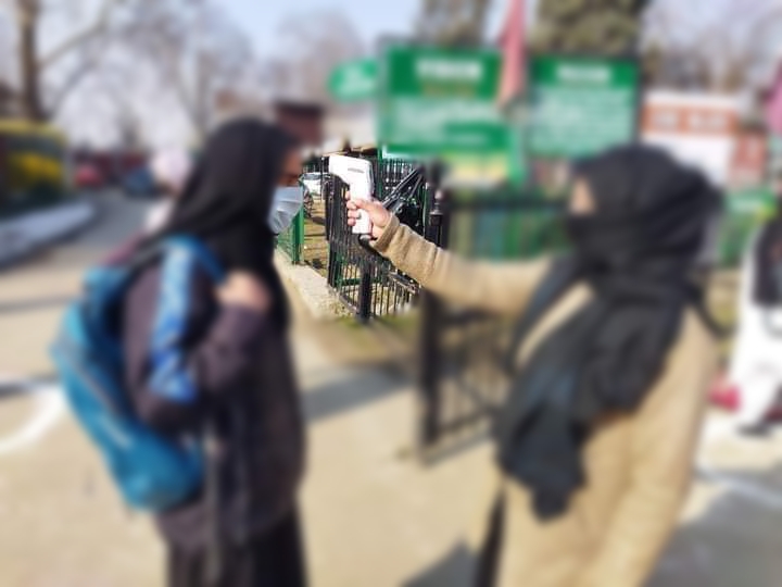 Colleges re-open in J&K after Covid lockdown, authorities checking fever of students