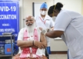 Narendra Modi Takes first dose of the COVID-19 vaccine at AIIMS.