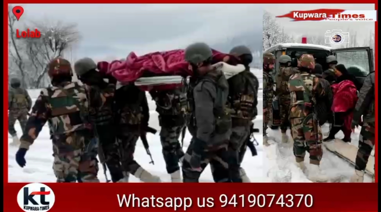 Army in Dardpora Lolab helped a pregnant lady to reach hospital amidst road block in heavy snow