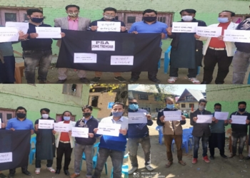 Private school Association Zone Trehgam held silent protest against school “Bandh”