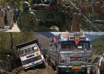 Army helps civilian to recover tipper, stuck in drainage astride road in Kalaroose