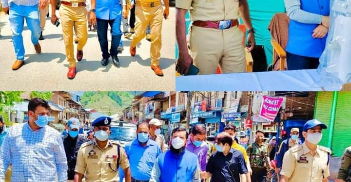 Kupwara : DM, SSP & MC Chairman conducted implementation of corona curfew
