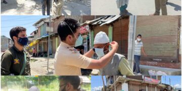 ON THE DIRECTIONS OF SSP, KUPWARA POLICE DISTRIBUTED FACE MASKS TO  GENERAL PUBLIC
