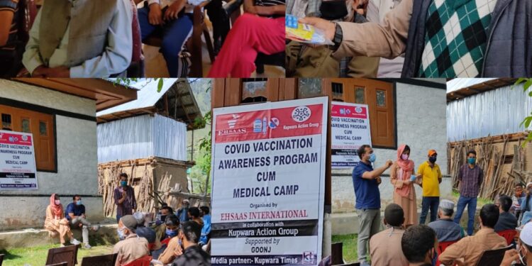 Kupwara Action Group in association with Ehsaas International supported by GOONJH held a vaccine awareness camp in Kupwara villages