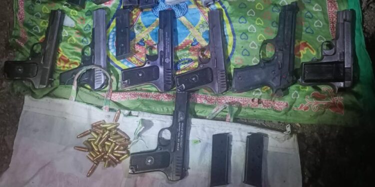 10 Pistols, Grenades recovered in Kupwara