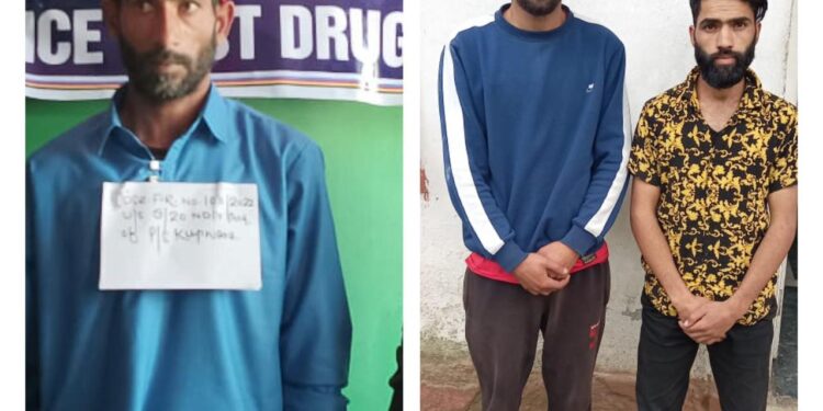 Three drug peddlers arrested, narcotics recovered