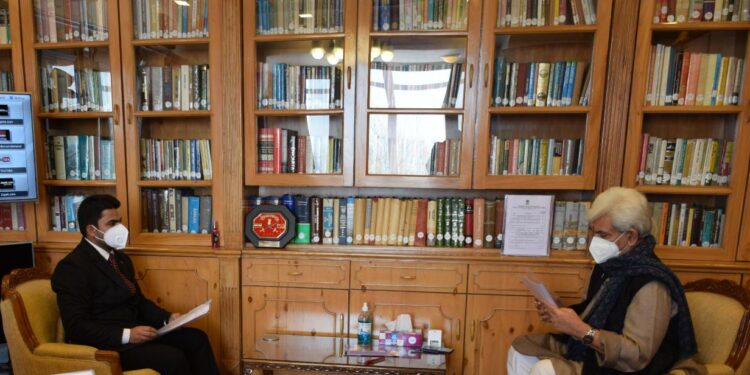 President AJKYS, Sajid Yousuf Shah, Calls on LG Manoj Sinha