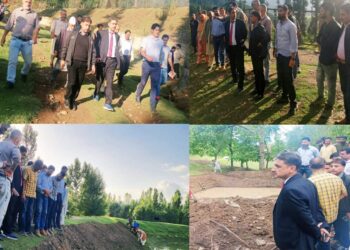 DC Kupwara conducts site visit of water bodies proposed to be rejuvenated under Mission Amrit Sarovar in Lolab
