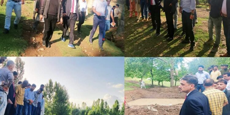 DC Kupwara conducts site visit of water bodies proposed to be rejuvenated under Mission Amrit Sarovar in Lolab