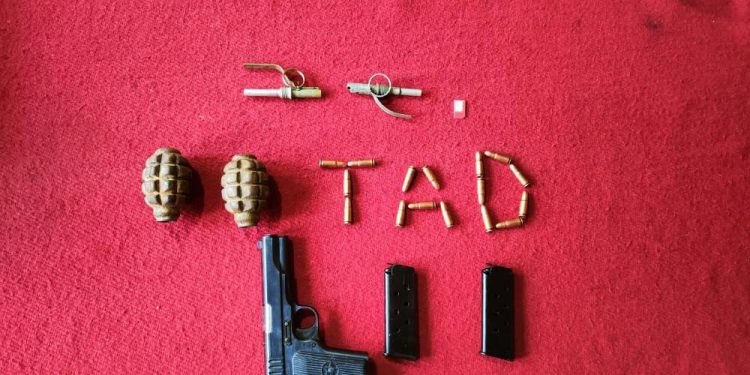 Arms and ammunition recovered in Karnah from a house, case registered