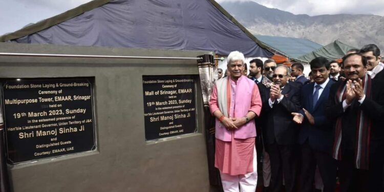 LG lays foundation stone for Rs 250 Crore worth Mall at Sgr’s Sempora; says its the first ‘direct foreign investment in J&K’