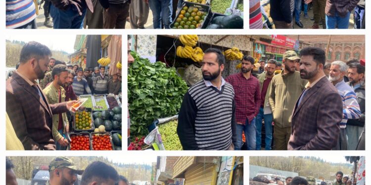 Handwara:Market checking held at Zachaldara