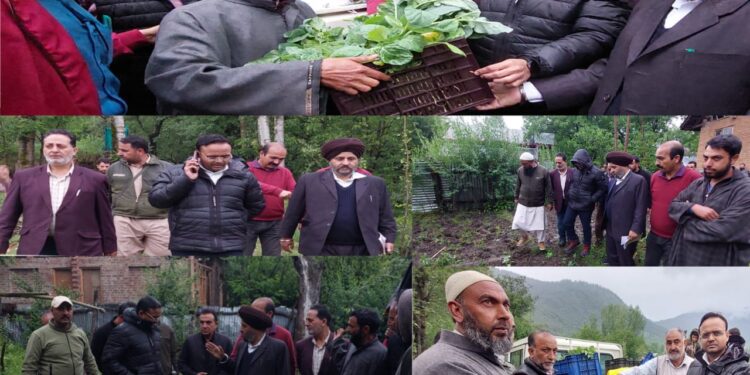 DC Kupwara visits hailstorm affected areas of the district.
