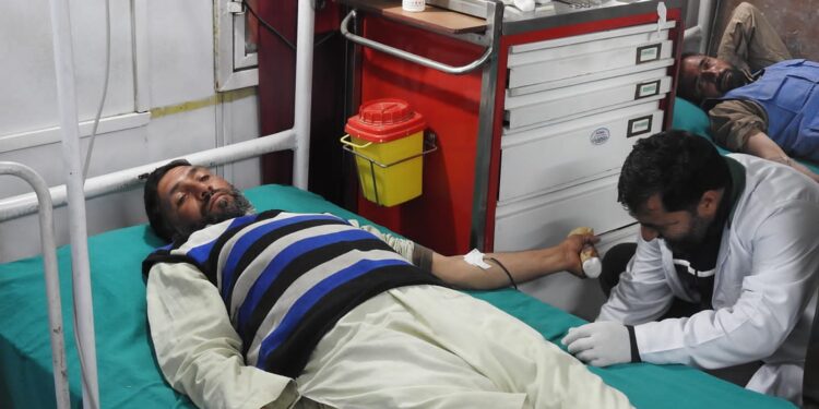 BLOOD DONATION CAMP ORGANISED BY INDIAN ARMY AND SDS KUPWARA AT DUDI, MACHHAL