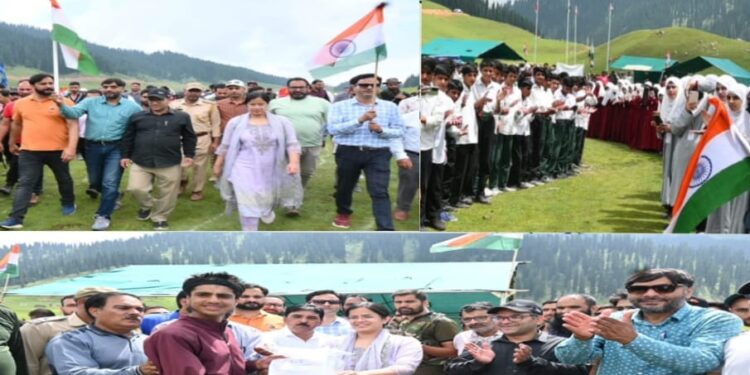 Meri Mati, Mera Desh” campaign gains momentum in Kupwara, Mega Tiranga Rally witnesses overwhelming response and participation at famous Tourist Destination Bangus