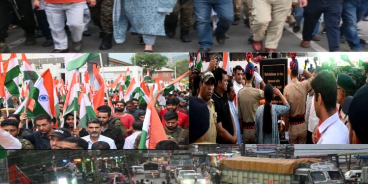 Thousands of People participate in Mega Tiranga rally held at Kupwara