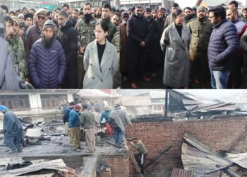DC Kupwara visits fire victims of Bus stand Kupwara, expresses her sympathies