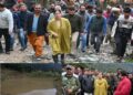 DC Kupwara visits flash flood hit far Doban Kachama village to take stock of ground situation, assess the losses