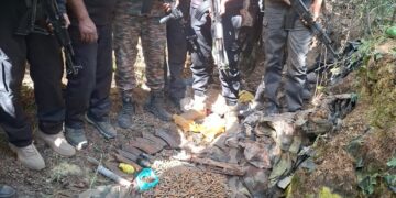 AK-47, grenades, rounds recovered from Handwara Hideout